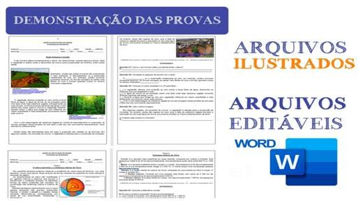 Prova de Geografia — exemplo do material